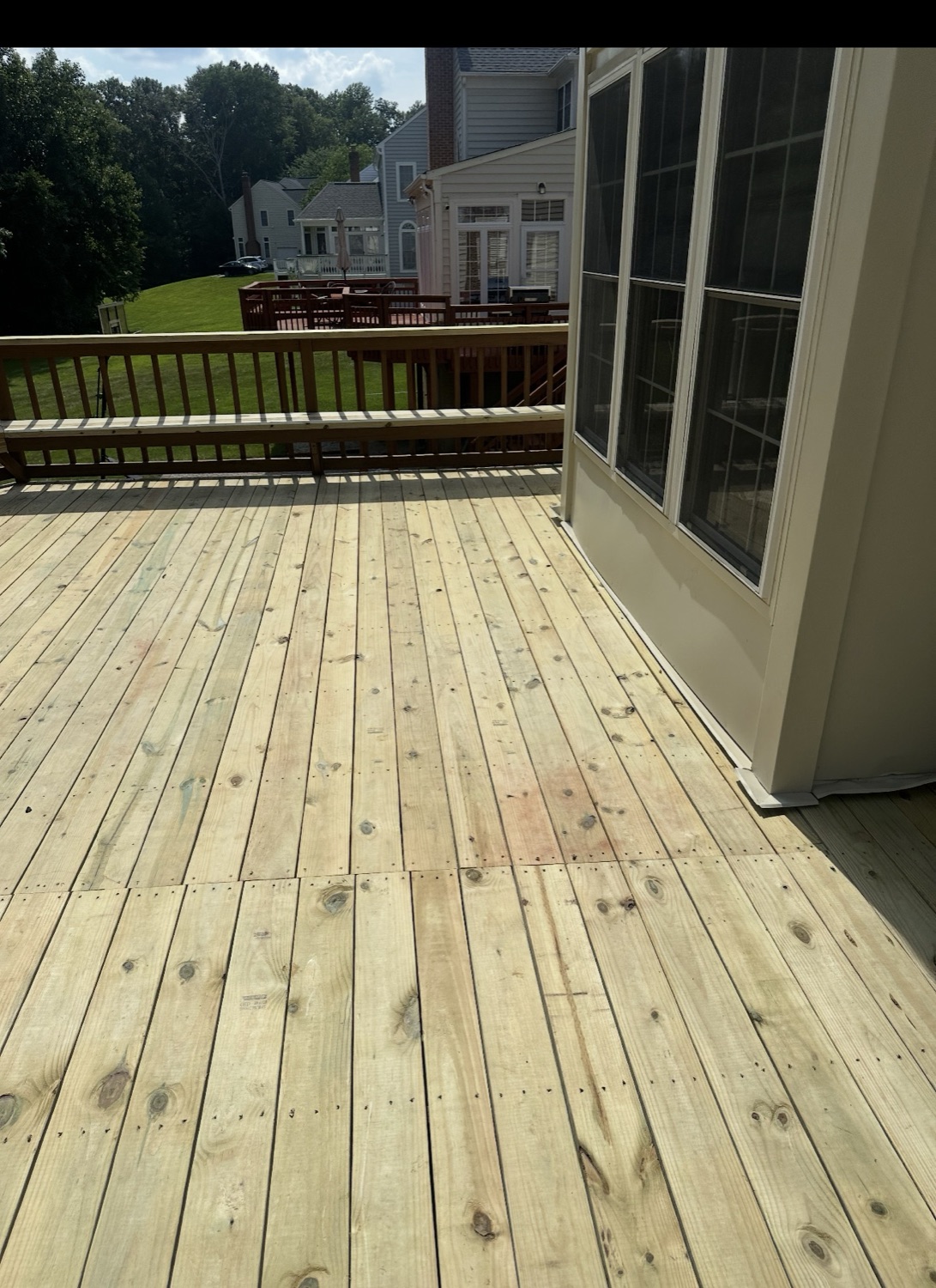 Completed wood deck built by PPMI