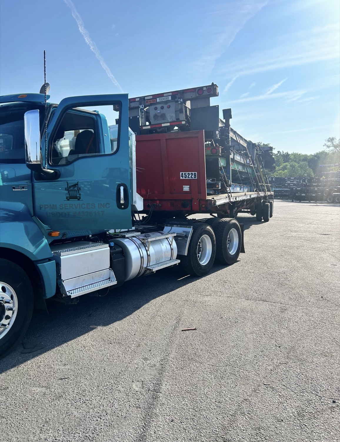 PPMI flatbed truck loaded for a haul